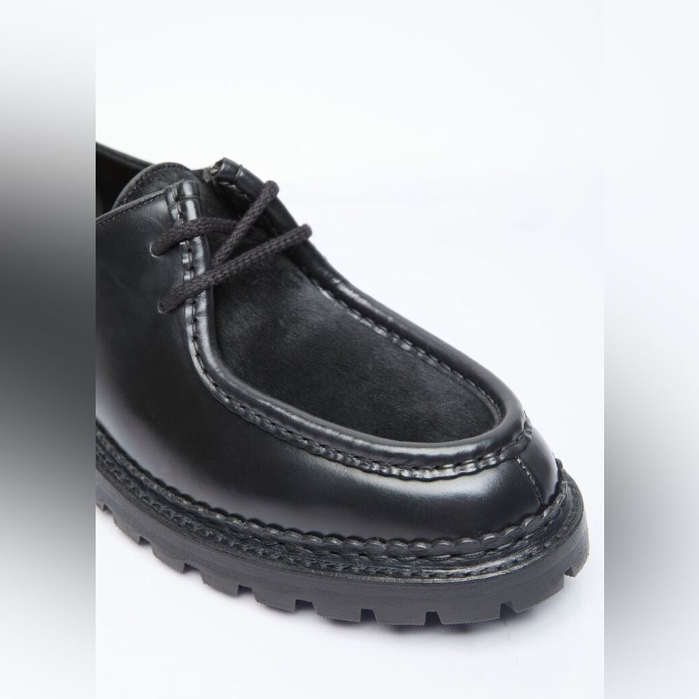 NWT YSL Yves Saint Laurent Black Leather Pony hair Loafers Size EU45